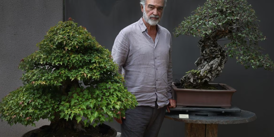 © Jaime Villanueva. Luis Vallejo en el jardín Bonsai de Alcobendas